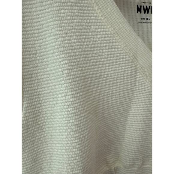 Madewell V-Neck Crop Textured Tee in Lighthouse Cream Size XL - Picture 10 of 10